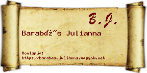 Barabás Julianna névjegykártya