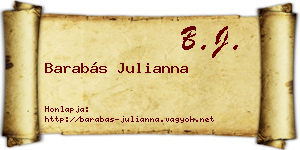 Barabás Julianna névjegykártya